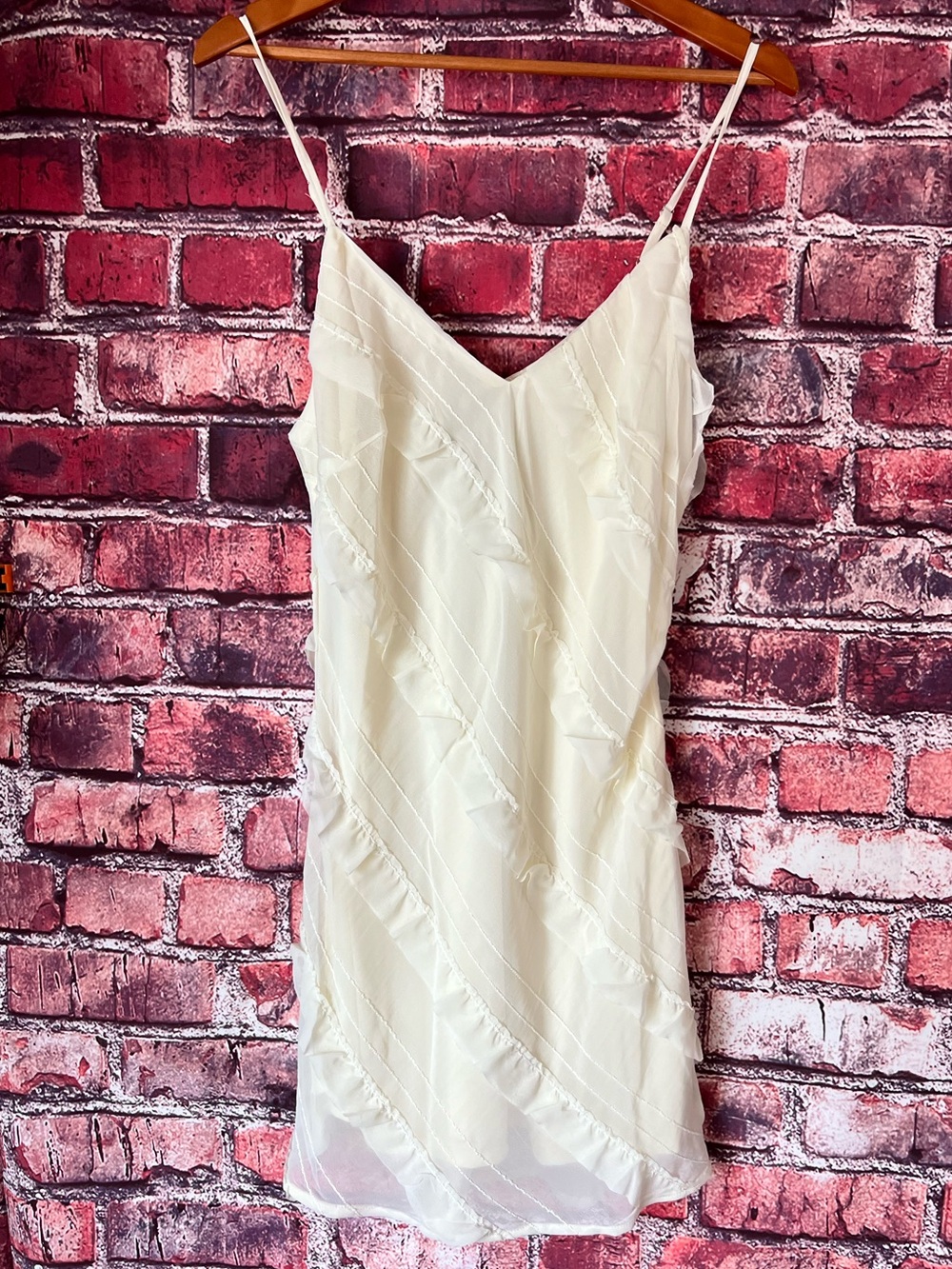 Princess Polly Ivory Slip Dress with Spaghetti Straps